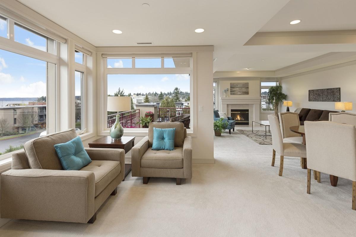 Bright open-concept living room