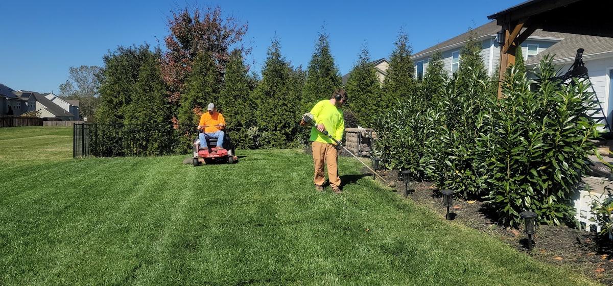 Freshly landscaped front yard